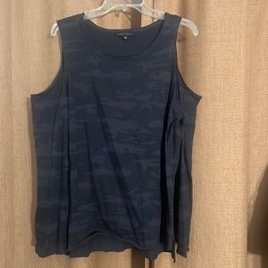 Cold shoulder camo top
